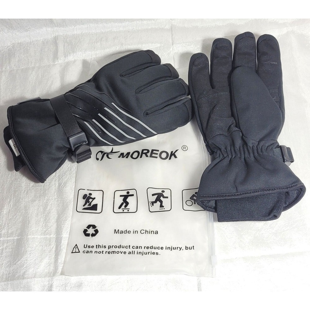 Moreok 3M Thinsulate Winter Bike Cycling Driving Hiking Gloves - Black - Medium‎
